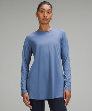 Lululemon Abrasion-Resistant High-Coverage Langermet Skjorte Dame Blå | NO_LuLu31030