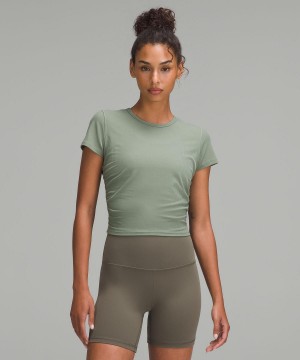 Lululemon All It Takes Ribbed Nulu T-Shirt Skjorte Dame Grønn | NO_LuLu38216