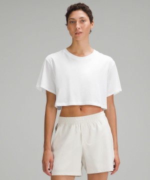 Lululemon All Yours Cropped T-skjorte Dame Hvite | NO_LuLu42470