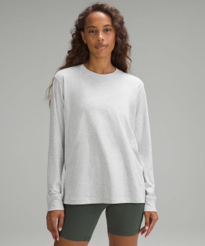 Lululemon All Yours Long-Sleeve T-skjorte Dame Lyse Grå | NO_LuLu49182