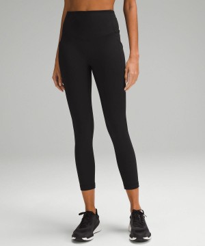 Lululemon All the Right Places High-Rise Drawcord Waist Crop 23” Leggings Dame Svarte | NO_LuLu65699