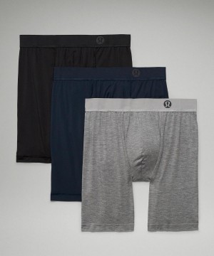 Lululemon Always In Motion Long Boxer 7" 3 Pack Undertøy Herre Svarte Grå Marineblå | NO_LuLu59066