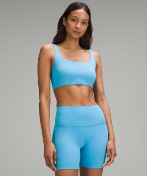 Lululemon Bend This Scoop and Square Sports BH Dame Blå Lyse | NO_LuLu88621