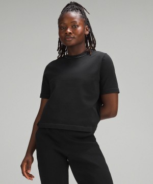 Lululemon Boxy Knit T-skjorte Dame Svarte | NO_LuLu14608