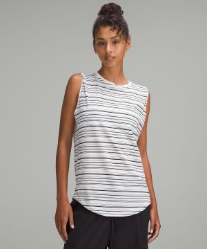 Lululemon Brunswick Muscle Tank Top Dame Hvite Svarte | NO_LuLu63190