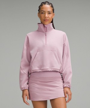 Lululemon Brushed Softstreme Half Zip Gensere Og Gensere Dame Rosa Rosa | NO_LuLu97693