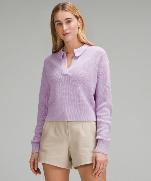 Lululemon Collared Merino Wool-Blend Sweater Gensere Og Gensere Dame Lilla | NO_LuLu68522