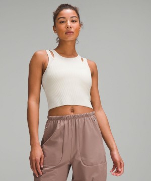 Lululemon Cut-Out Knit Tank Top Dame Beige | NO_LuLu85874