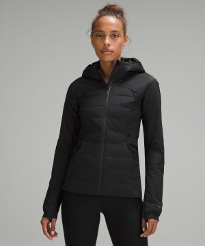 Lululemon Down For It All Hooded Jakker Og Jakker Dame Svarte | NO_LuLu12948