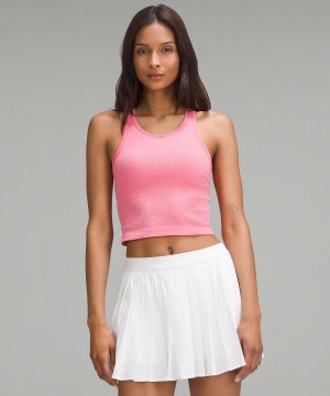 Lululemon Ebb to Street Cropped Racerback Skjorte Dame Rosa | NO_LuLu29103