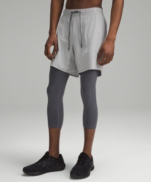 Lululemon License to Train 2-in-1 Tight 21" Bukse Herre Sølv | NO_LuLu94931