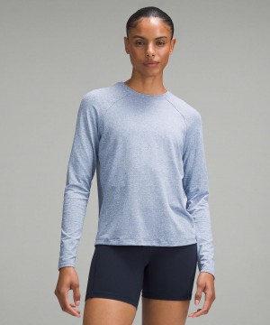 Lululemon License to Train Classic-Fit Langermet Skjorte Dame Blå | NO_LuLu60842