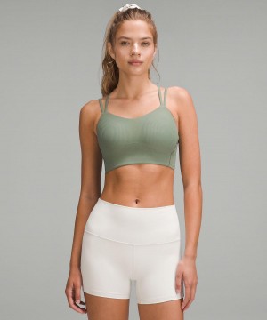 Lululemon Like a Cloud Ribbed Longline Sports BH Dame Grå Grønn | NO_LuLu82304