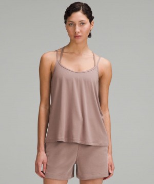 Lululemon Modal Silk-Blend Spaghetti Strap Tank Top Dame Brune | NO_LuLu15115