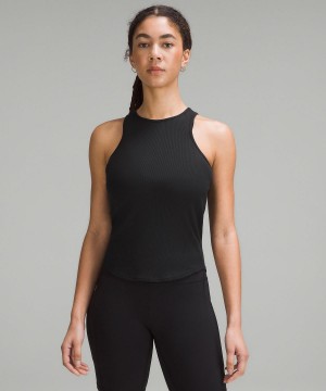 Lululemon Modal Silk Twist-Back Yoga Skjorte Dame Svarte | NO_LuLu80318