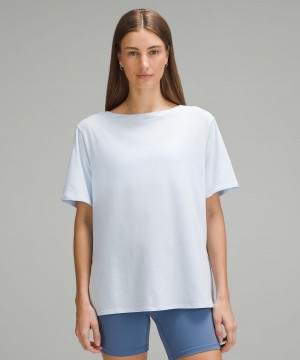 Lululemon Relaxed-Fit Boatneck T-Shirt Skjorte Dame Blå | NO_LuLu24217