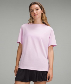 Lululemon Relaxed-Fit Boatneck T-skjorte Dame Rosa | NO_LuLu56765