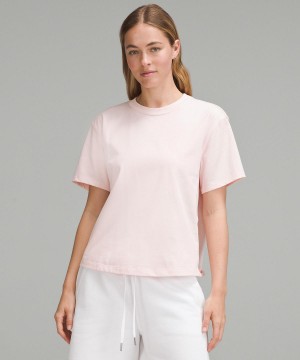 Lululemon Relaxed-Fit Cotton Jersey T-Shirt Skjorte Dame Rosa | NO_LuLu25320