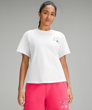 Lululemon Relaxed-Fit Cotton Jersey T-skjorte Dame Hvite | NO_LuLu53451