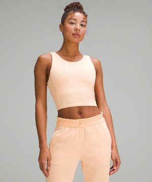 Lululemon Ribbed Softstreme Cropped Skjorte Dame Korall | NO_LuLu67803