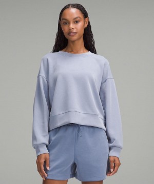 Lululemon Softstreme Perfectly Oversized Cropped Crew Gensere Og Gensere Dame Blå | NO_LuLu23487