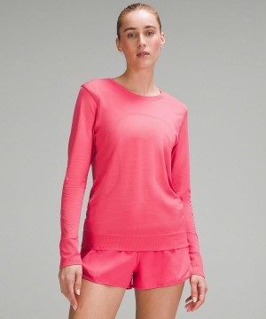 Lululemon Swiftly Relaxed Long-Sleeve T-skjorte Dame Rosa | NO_LuLu40026