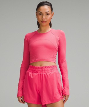 Lululemon Swiftly Tech Cropped Long-Sleeve 2.0 Skjorte Dame Rosa | NO_LuLu60641