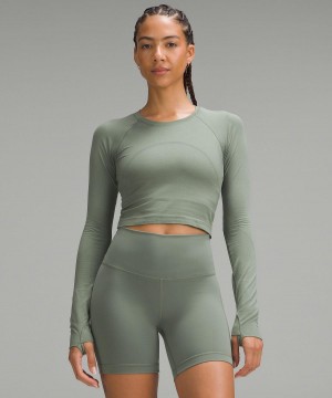 Lululemon Swiftly Tech Cropped Long-Sleeve 2.0 Skjorte Dame Grønn | NO_LuLu71880