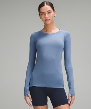 Lululemon Swiftly Tech Long-Sleeve 2.0 Skjorte Dame Blå | NO_LuLu63940