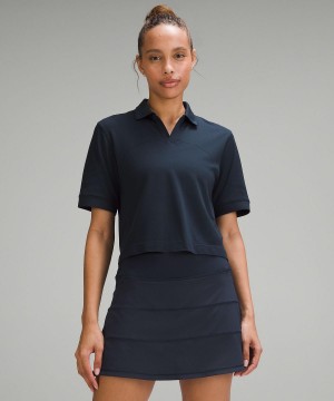 Lululemon Swiftly Tech Short-Sleeve Polo T Skjorte Dame Marineblå | NO_LuLu13997