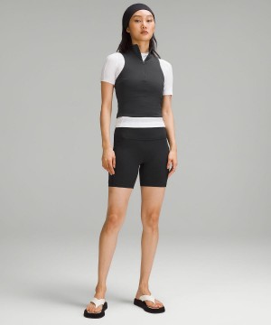 Lululemon Tight-Fit Lined Half-Zip Tank Top Dame Svarte | NO_LuLu69892