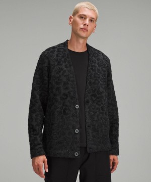 Lululemon Wool-Blend Jacquard Cardigan Gensere Herre Svarte | NO_LuLu74324