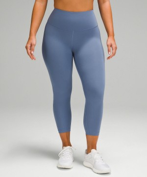 Lululemon Wunder Train Contour Fit High-Rise Crop 23" Leggings Dame Blå | NO_LuLu23622