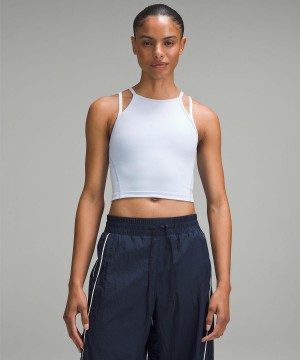 Lululemon Wunder Train High-Neck Cross-Back Skjorte Dame Blå | NO_LuLu55249