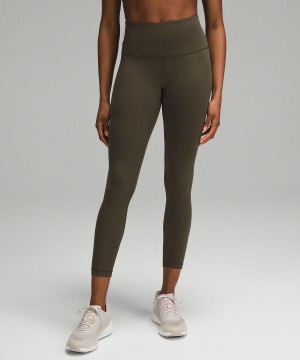 Lululemon Wunder Train High-Rise Ribbed Tight 25" Leggings Dame Mørke Olivengrønne | NO_LuLu52130