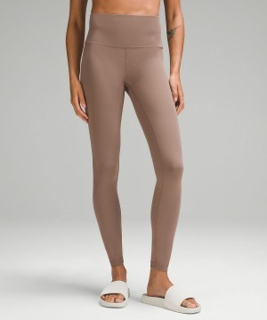 Lululemon Wunder Train High-Rise Ribbed Tight 28" Bukse Dame Brune | NO_LuLu29885