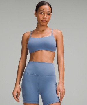 Lululemon Wunder Train Strappy Racer Sports BH Dame Blå | NO_LuLu54185