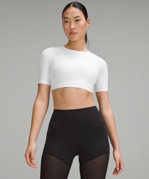 Lululemon Wunder Train Super-Cropped T-skjorte Dame Hvite | NO_LuLu31932