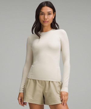 Lululemon Wundermost Ultra-Soft Nulu Crewneck Langermet Skjorte Dame Hvite | NO_LuLu61464