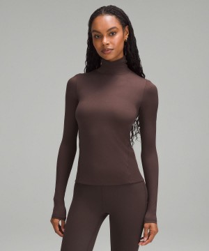 Lululemon Wundermost Ultra-Soft Nulu Long-Sleeve Turtleneck Langermet Skjorte Dame Kaffe | NO_LuLu22608