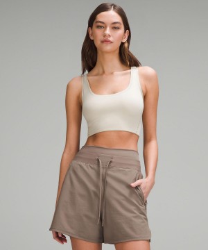 Lululemon Wundermost Ultra-Soft Nulu Scoop-Neck Cropped Tank Top Dame Brune | NO_LuLu27737