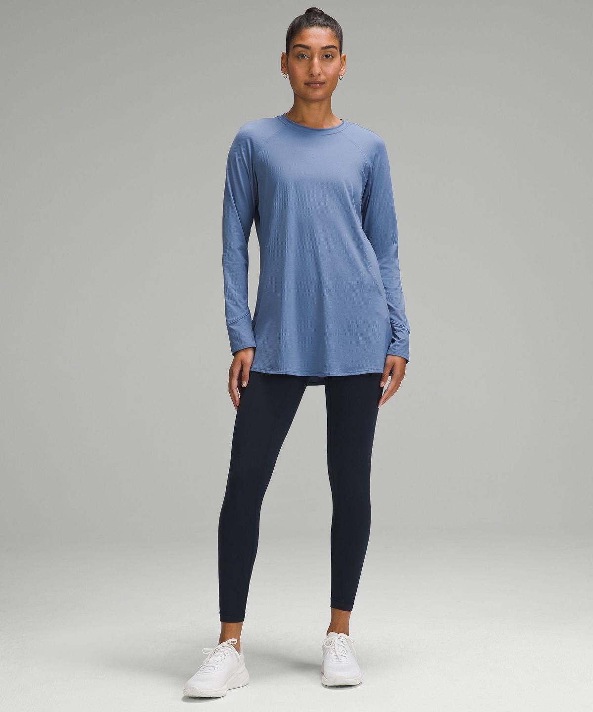 Lululemon Abrasion-Resistant High-Coverage Langermet Skjorte Dame Blå | NO_LuLu31030