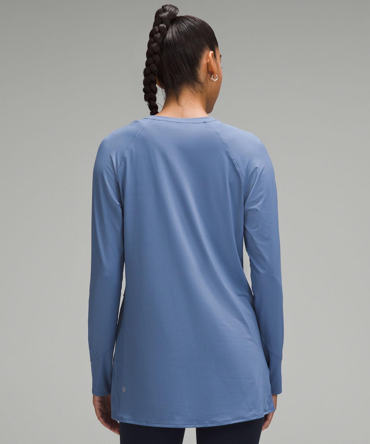 Lululemon Abrasion-Resistant High-Coverage Long-Sleeve Skjorte Dame Blå | NO_LuLu31734