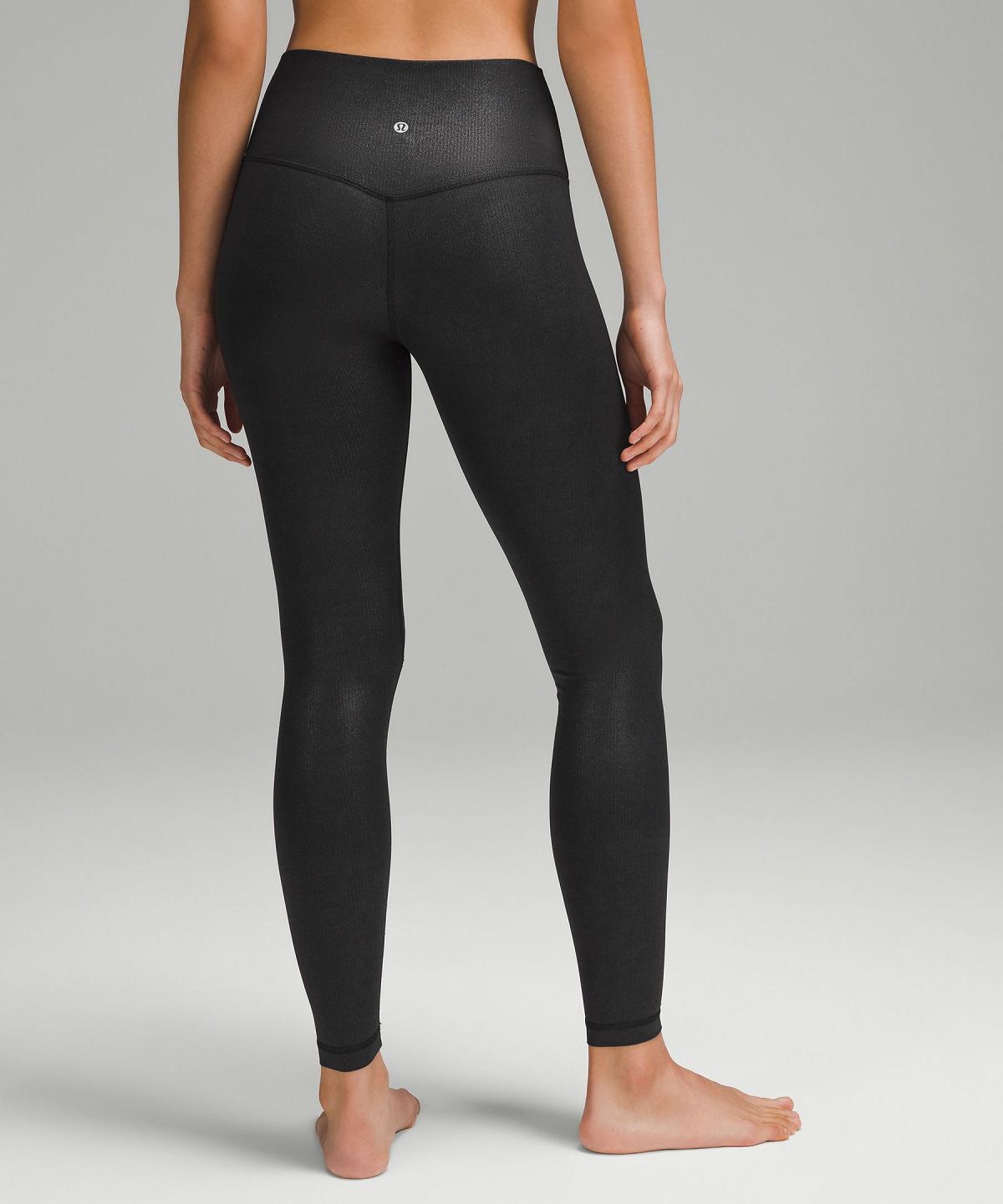 Lululemon Align™ High-Rise Ribbed Pant 28" Leggings Dame Svarte | NO_LuLu54079