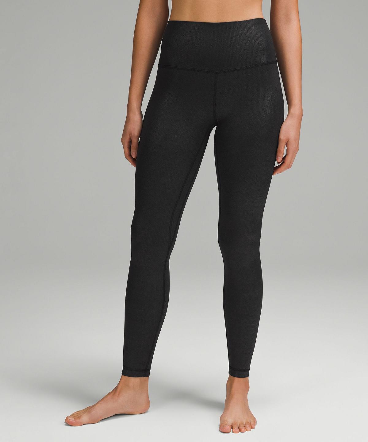 Lululemon Align™ High-Rise Ribbed Pant 28" Leggings Dame Svarte | NO_LuLu54079