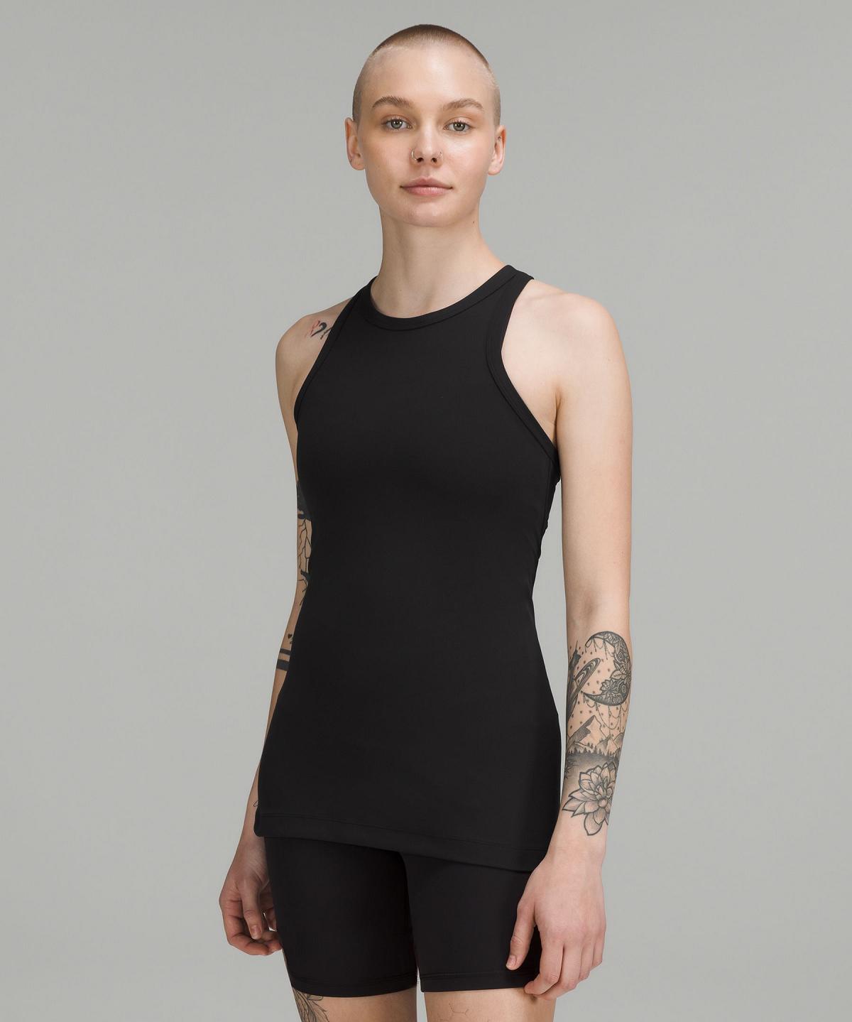 Lululemon Align™ Hip-Length Racerback Tank Top Dame Svarte | NO_LuLu29952