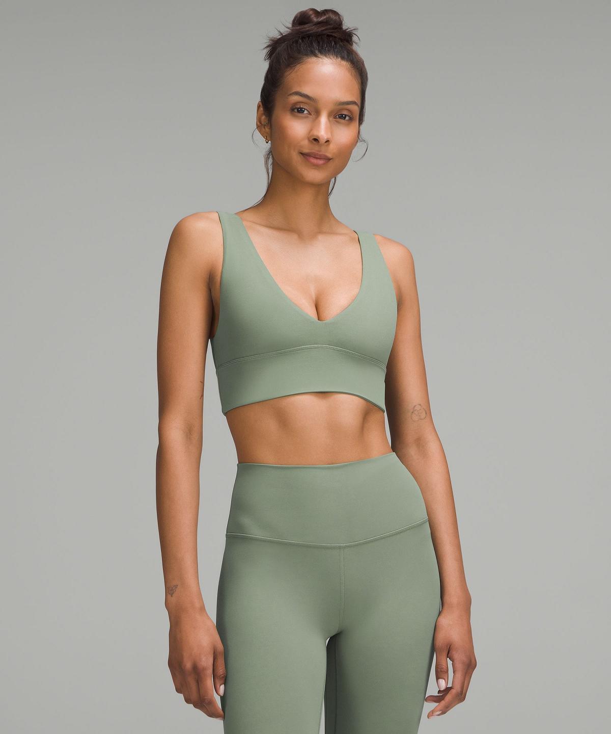 Lululemon Align™ V-Neck Sports BH Dame Grå Grønn | NO_LuLu51301