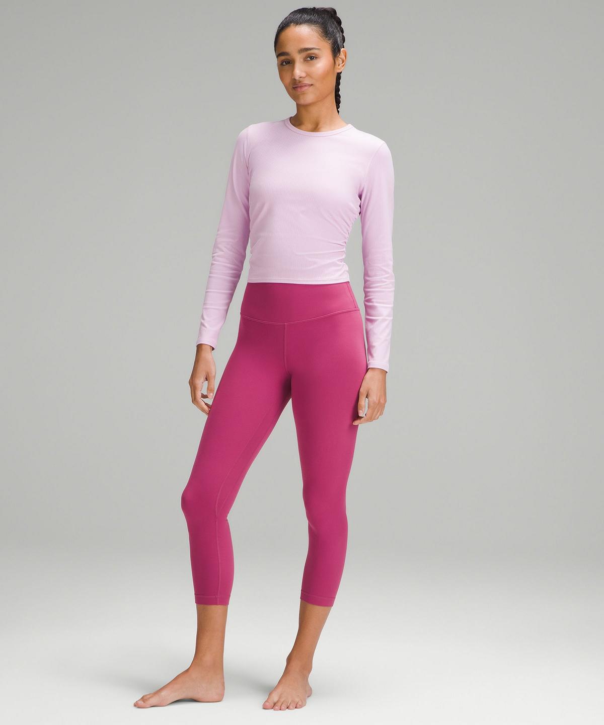 Lululemon All It Takes Ribbed Nulu Langermet Skjorte Dame Rosa | NO_LuLu19331