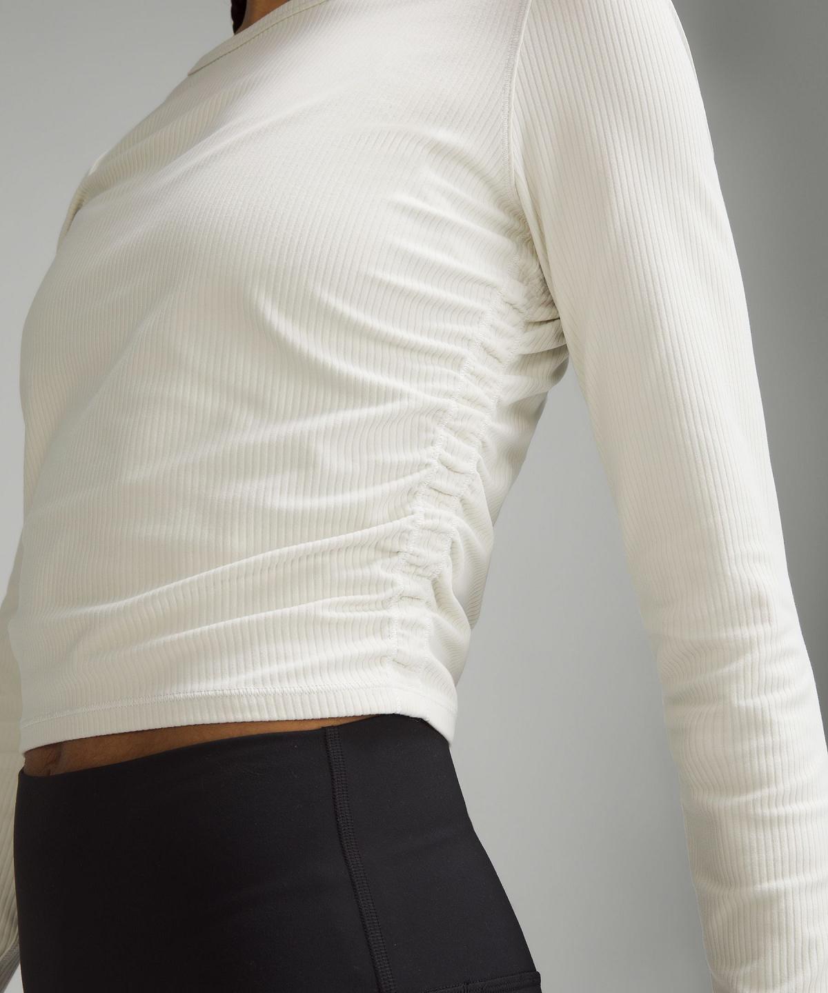 Lululemon All It Takes Ribbed Nulu Long-Sleeve T-skjorte Dame Hvite | NO_LuLu52024