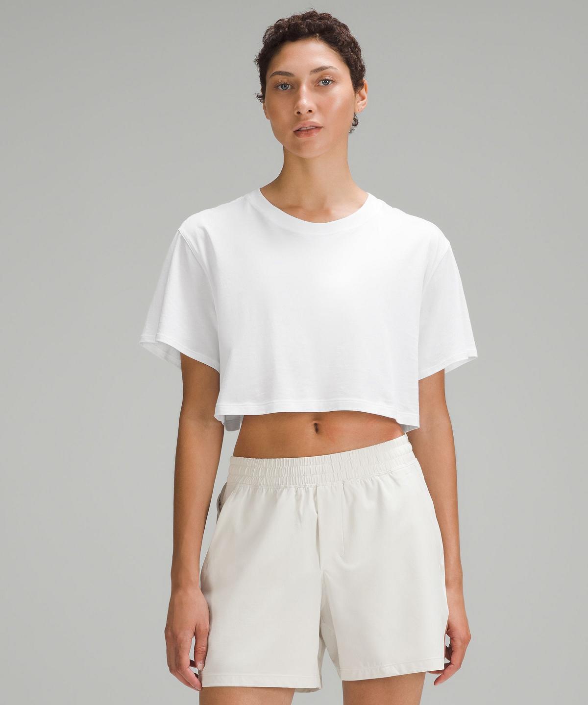 Lululemon All Yours Cropped T-Shirt Skjorte Dame Hvite | NO_LuLu96890